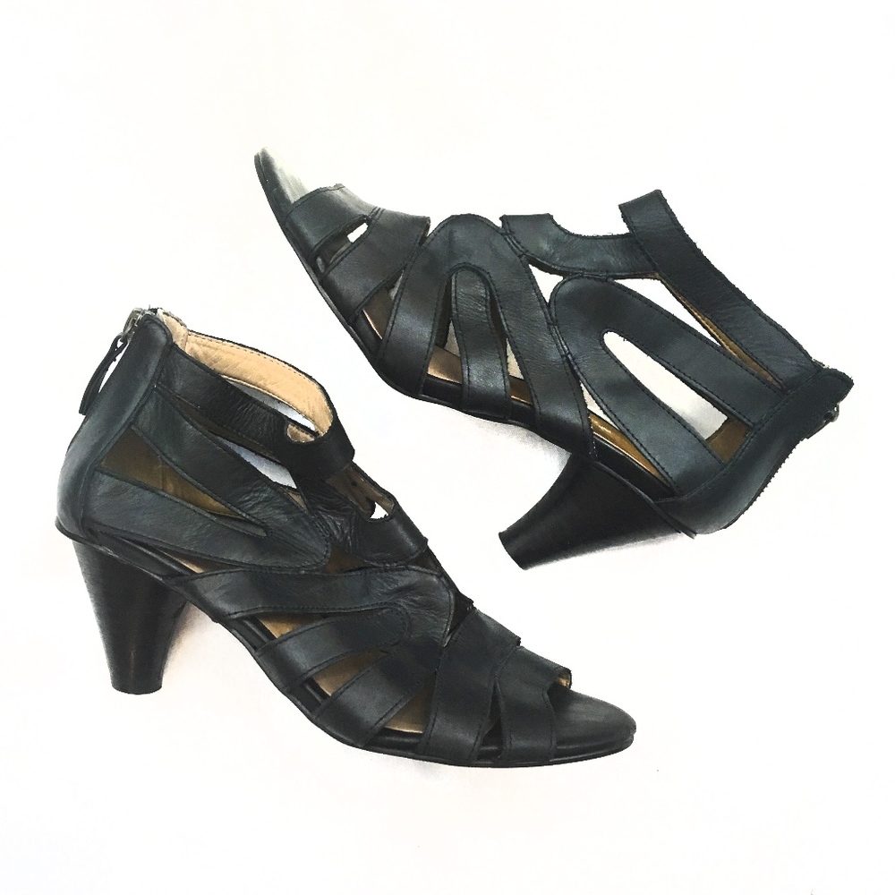 Nine West Leather Cage Booties Size 7